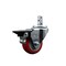 Service Caster 3'' Red Polyurethane Wheel Swivel 3/4'' Square Stem Caster with Brake SCC-SQ20S314-PPUB-RED-PLB-34 - alternate 1